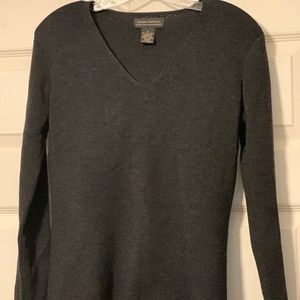 Banana Republic Dark Gray V-Neck Sweater